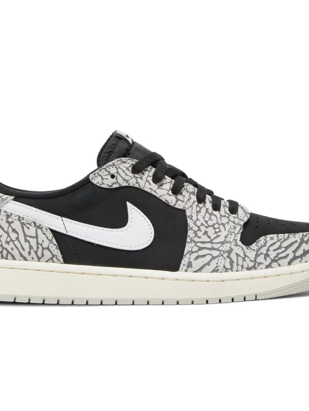 Air Jordan 1 Retro Low OG (GS) Black White Elephant Print Low-Top Sneakers 6.5Y - Picture 2 of 9